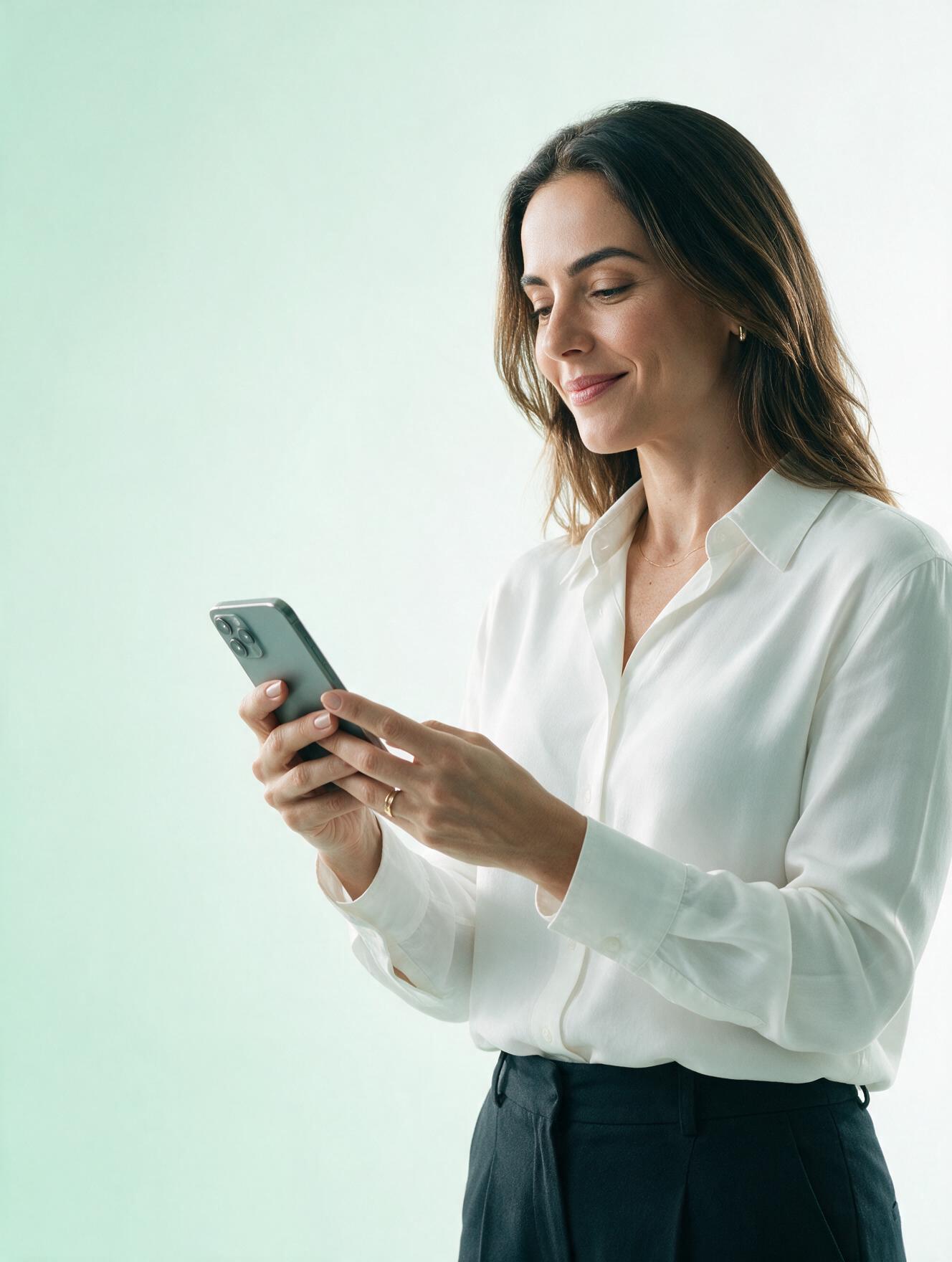 Profissional acompanhando os alertas da Lara pelo celular